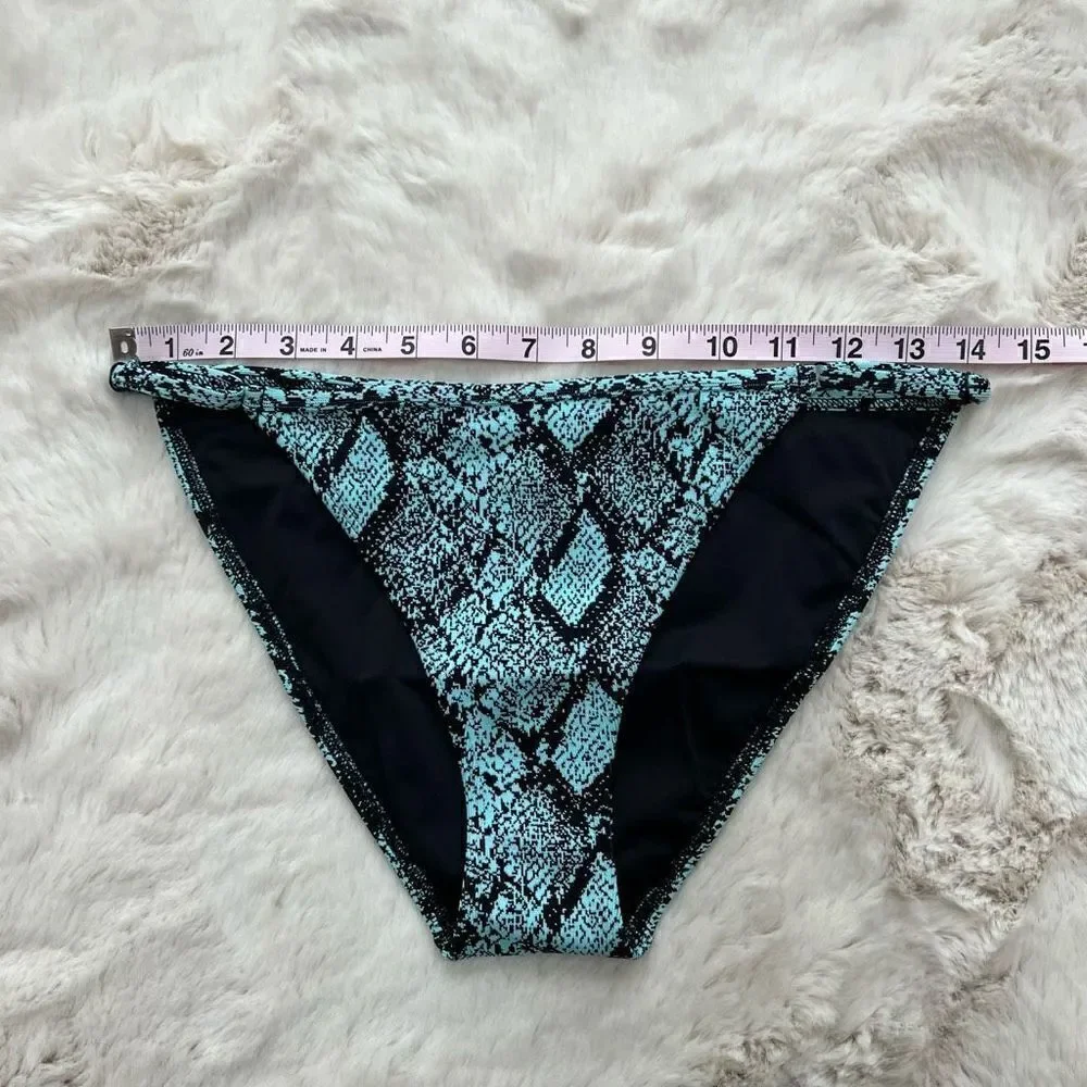 NWT Solid & Striped Lulu Bikini Bottom in Snake Jacquard Blue Black size L